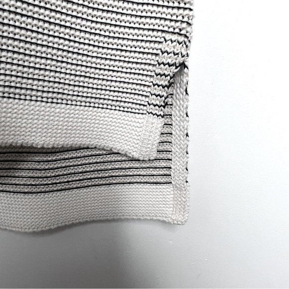 WHITE & WARREN Knit Ribbed Striped Sleeveless Midi Dress Coastal Nautical - Picture 9 of 13